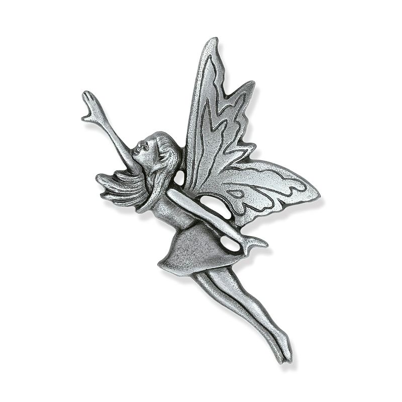 Figurine en métal d'une fée volante avec des ailes déployées pour la décoration de jardin