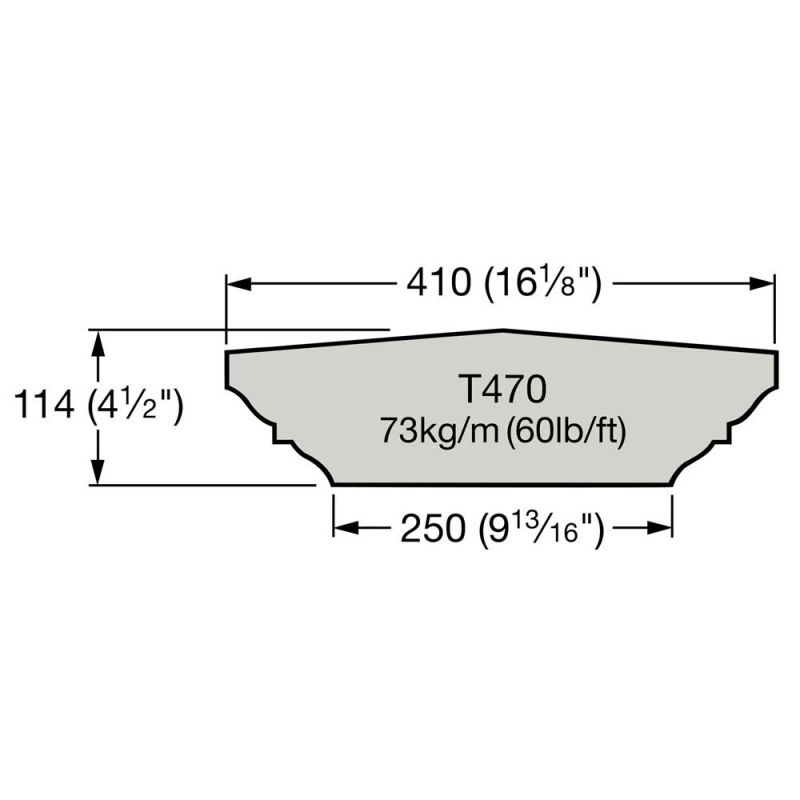 Dessin technique montrant les dimensions et le poids d'un profil de jardin
