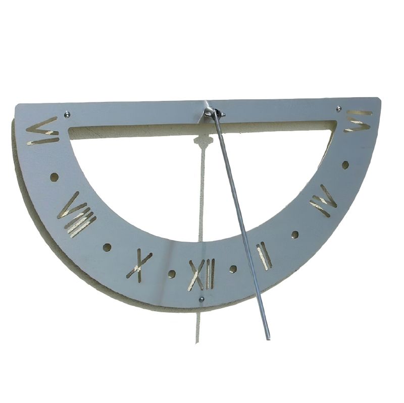 Cadran solaire argenté en métal avec chiffres romains pour décoration de jardin