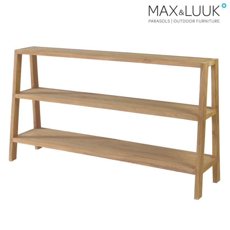 Étagère de jardin en bois clair à trois niveaux pour décoration et mobilier de jardin