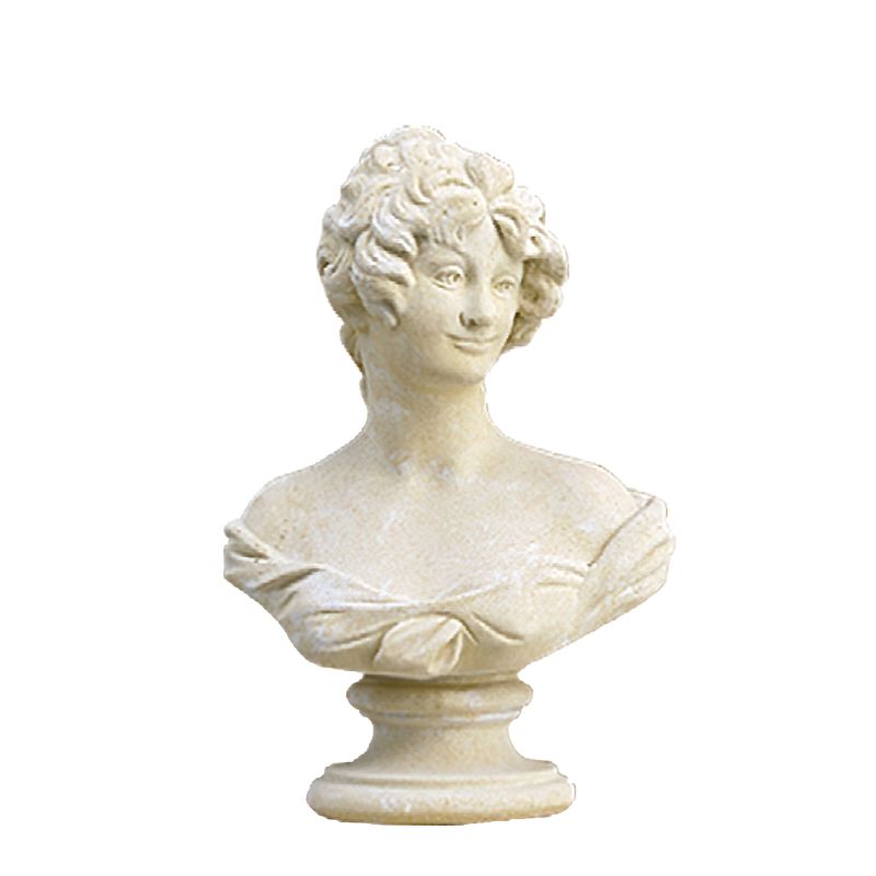 Busto bianco in pietra come decorazione esclusiva per il giardino
