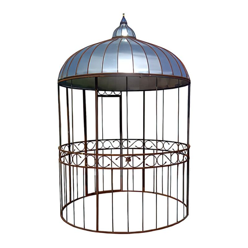 Pavillon rond en métal avec toit décoratif comme décoration de jardin