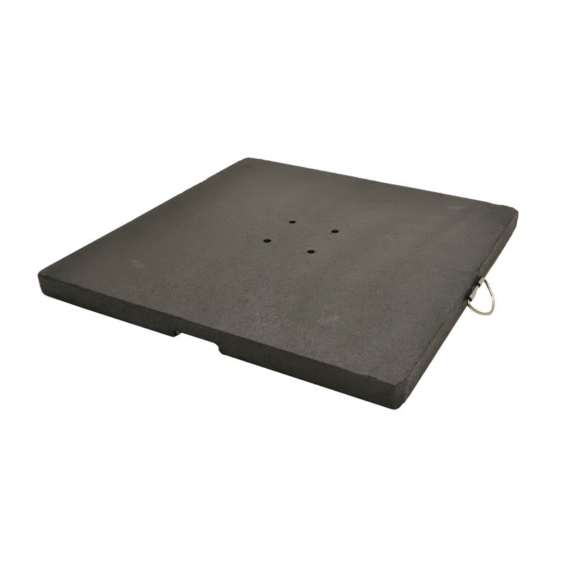 Base quadrata nera per ombrellone da giardino in metallo resistente