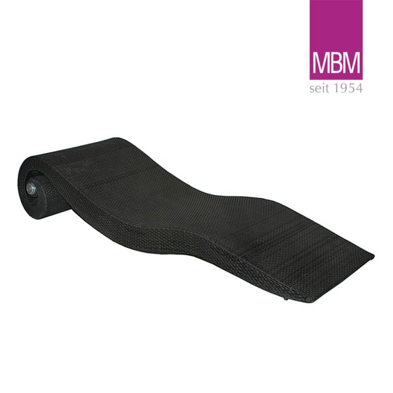 Chaise de jardin noire ondulée en matériau Textilène
