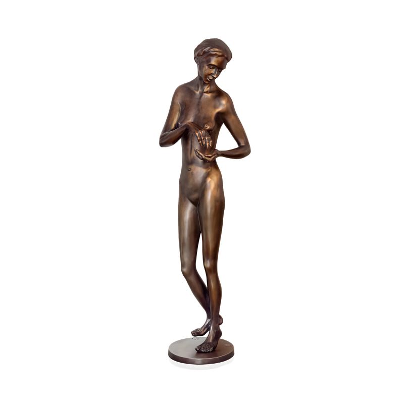 Statue en bronze d'un jeune homme nu pour une décoration de jardin exclusive
