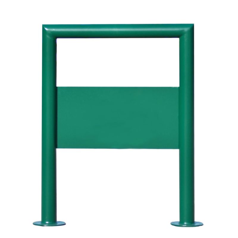 Porta da giardino verde in metallo con design rettangolare semplice