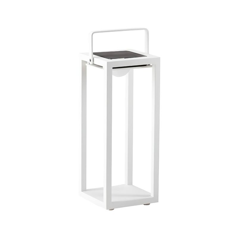 Lanterna solare bianca dal design pulito per giardino
