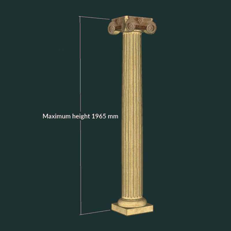 Colonne de jardin en pierre d'une hauteur maximale de 1965 mm, idéale pour la décoration de jardin