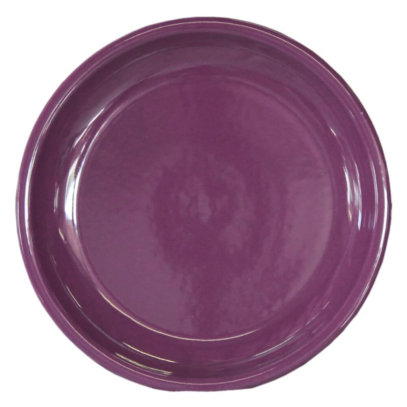 Piatto rotondo in ceramica viola, ideale per l'area del giardino