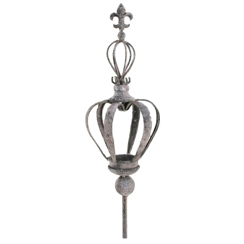 Couronne décorative en métal avec finition rouillée pour le jardin