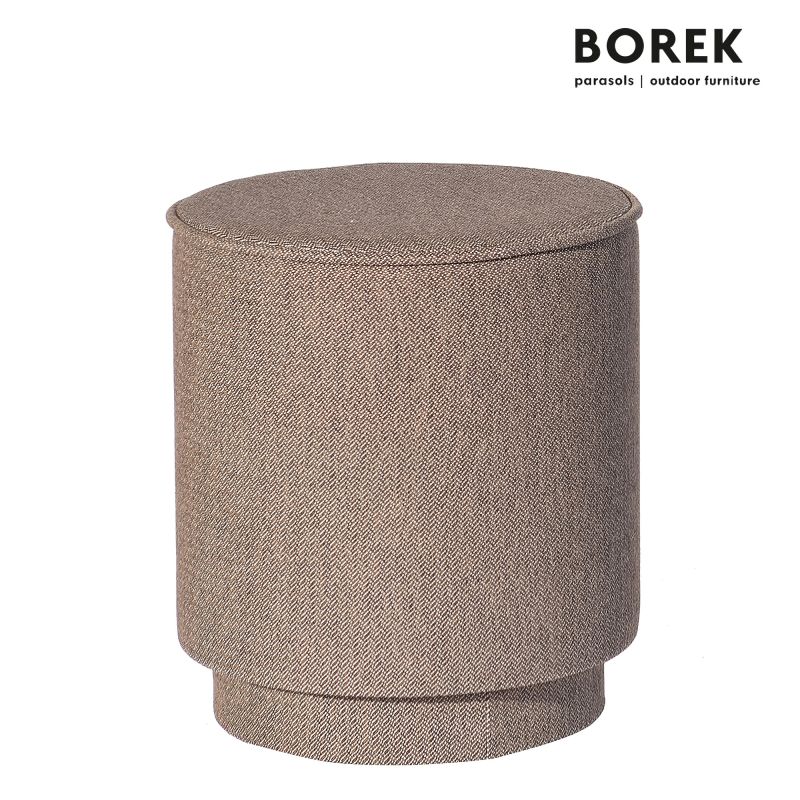 Pouf con tessuto marrone adatto per giardino o terrazza