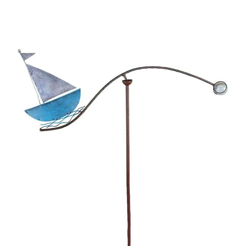 Girouette en forme de bateau à voile en métal pour le jardin