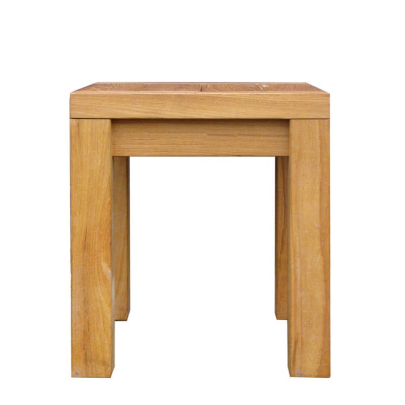 Tabouret en bois solide pour l'extérieur, décoration de jardin élégante