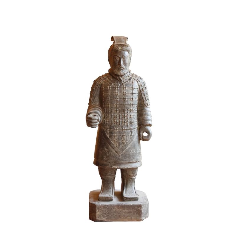 Statue guerrier en terre cuite en pierre pour décoration de jardin exclusive
