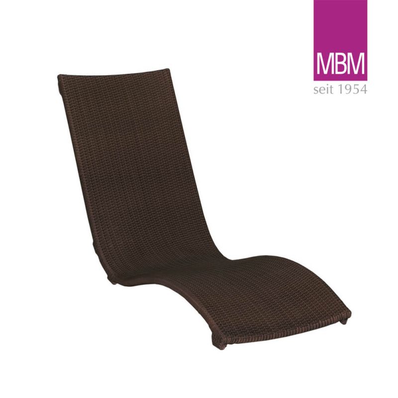 Sdraio da giardino marrone ergonomica in materiale intrecciato per un comfort di seduta rilassato