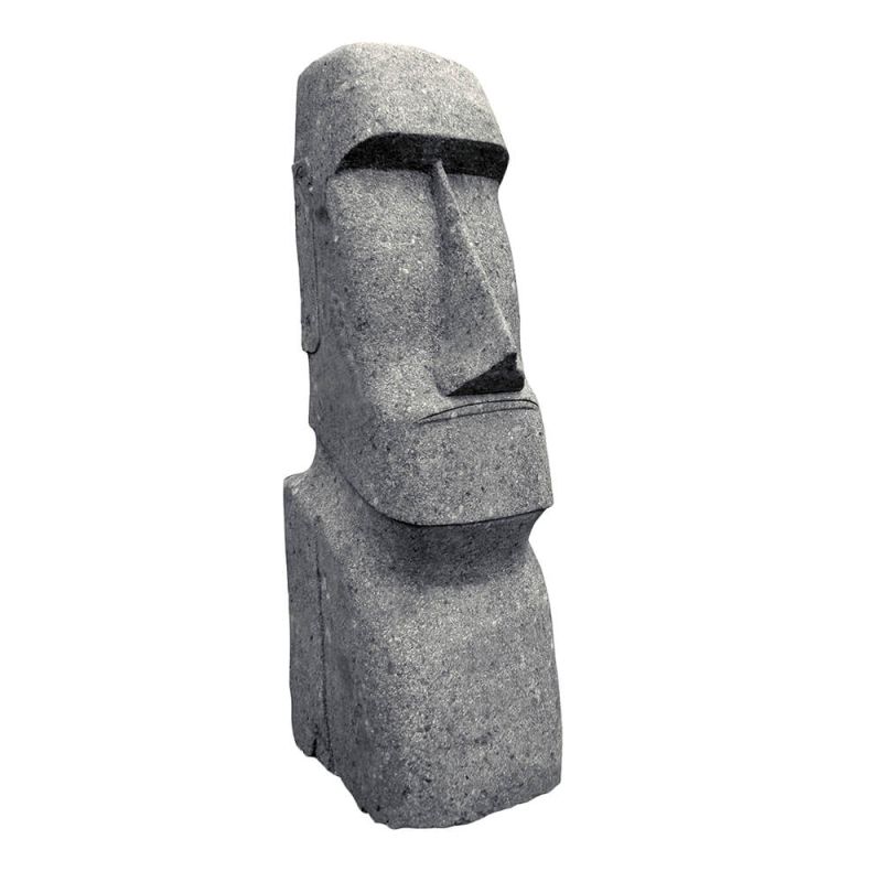 Sculpture en pierre du visage Moai comme décoration de jardin exclusive