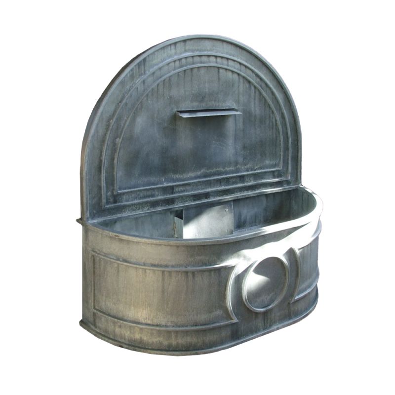 Fontaine murale en métal avec bassin demi-circulaire, parfaite pour le jardin