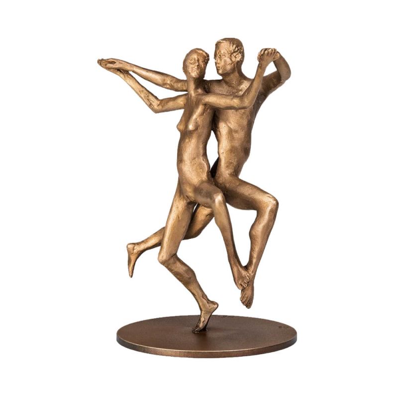 Bronzefigur eines tanzenden Paares als exklusive Gartendekoration
