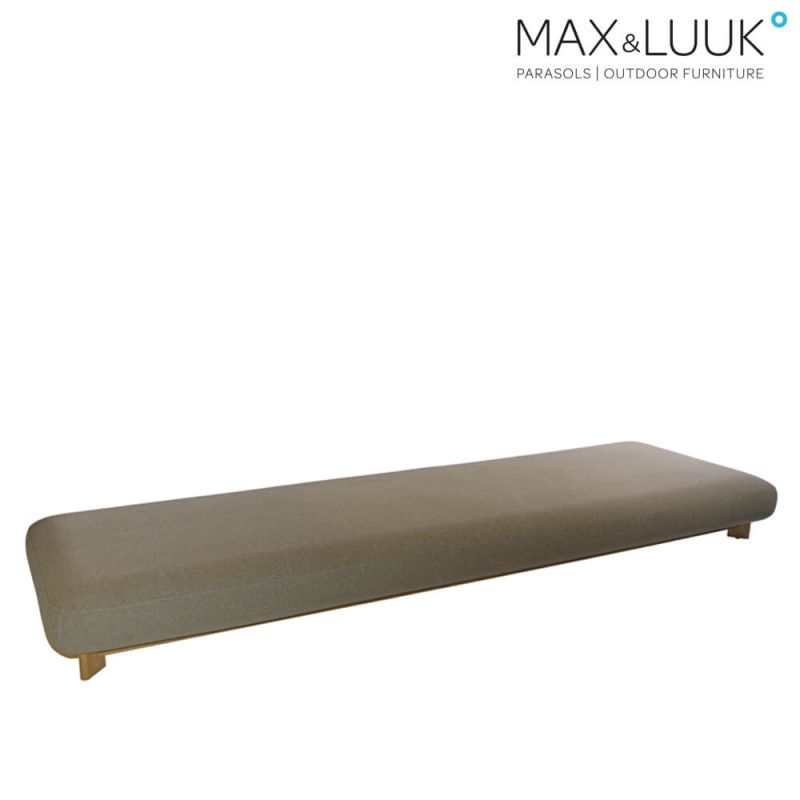 Panca da giardino beige imbottita con gambe in legno di Max & Luuk