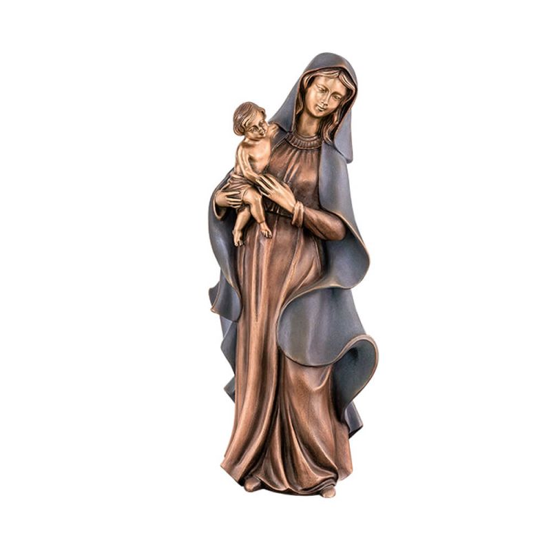 Figure en bronze de Marie avec enfant comme décoration de jardin exclusive