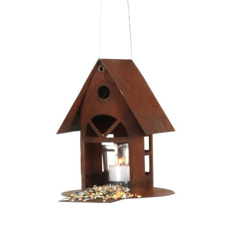 Abreuvoir en métal pour oiseaux avec graines, parfait pour le jardin et la terrasse