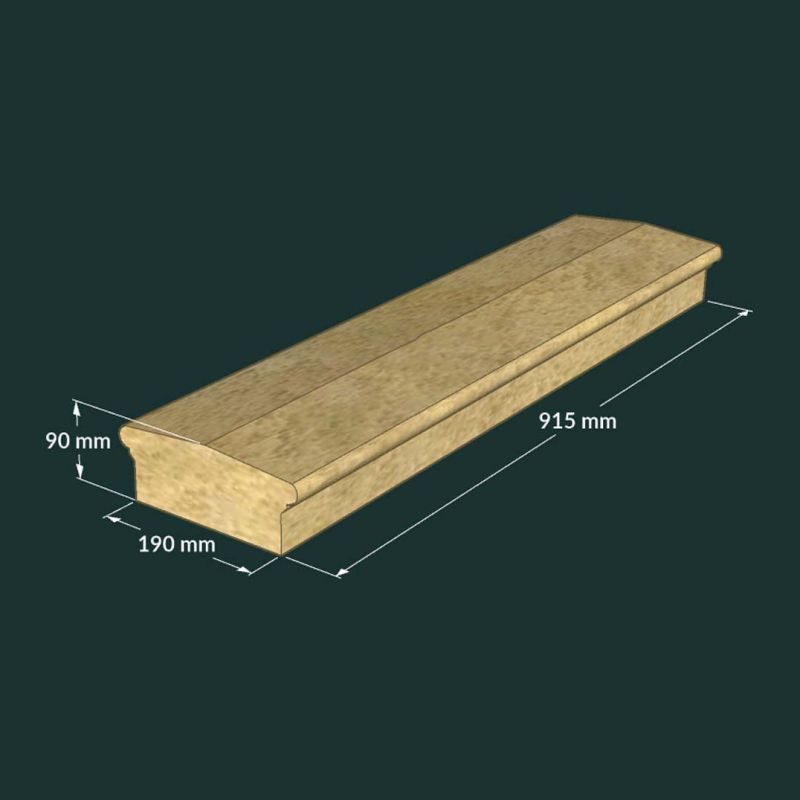 Planche en bois pour jardin avec des dimensions de 915 mm de long, 190 mm de large, 90 mm de haut