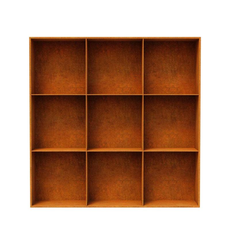 Gartenregal aus Corten stilvolle Aufbewahrung für Deko, Holz und Zubehör