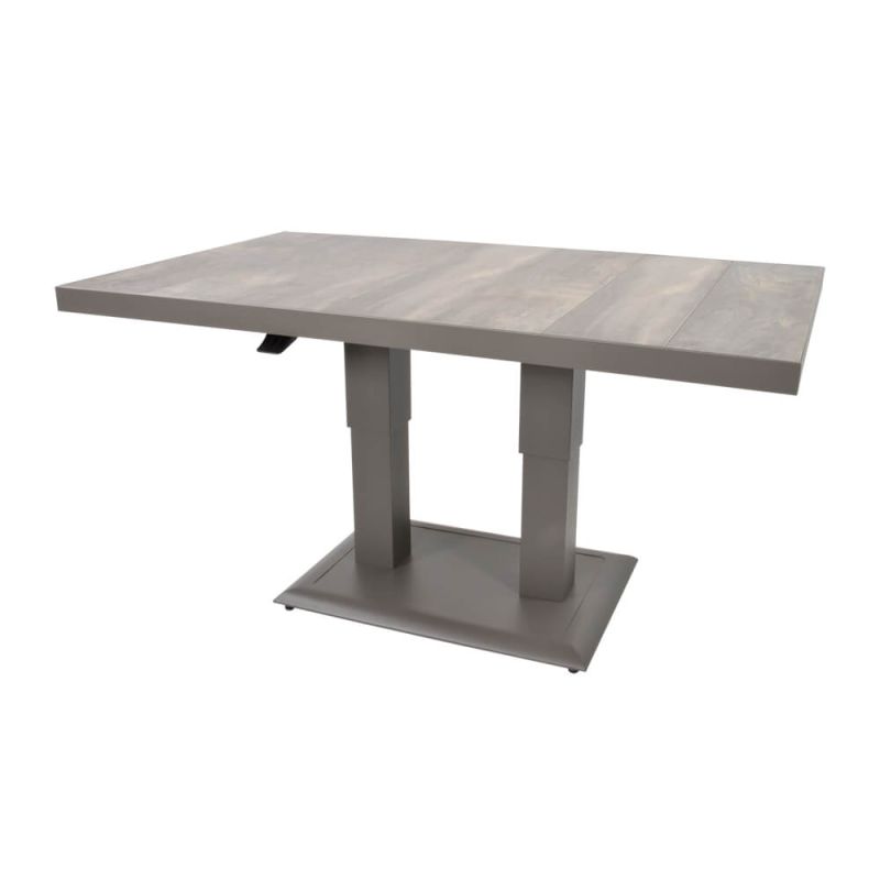Table de jardin réglable moderne grise en matériau robuste